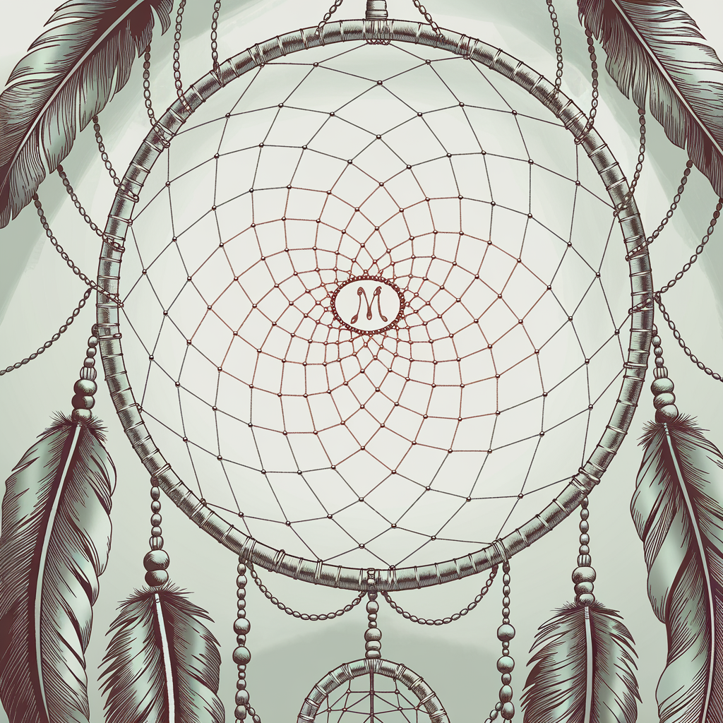 Centre dreamcatcher motif secret symbole araignée