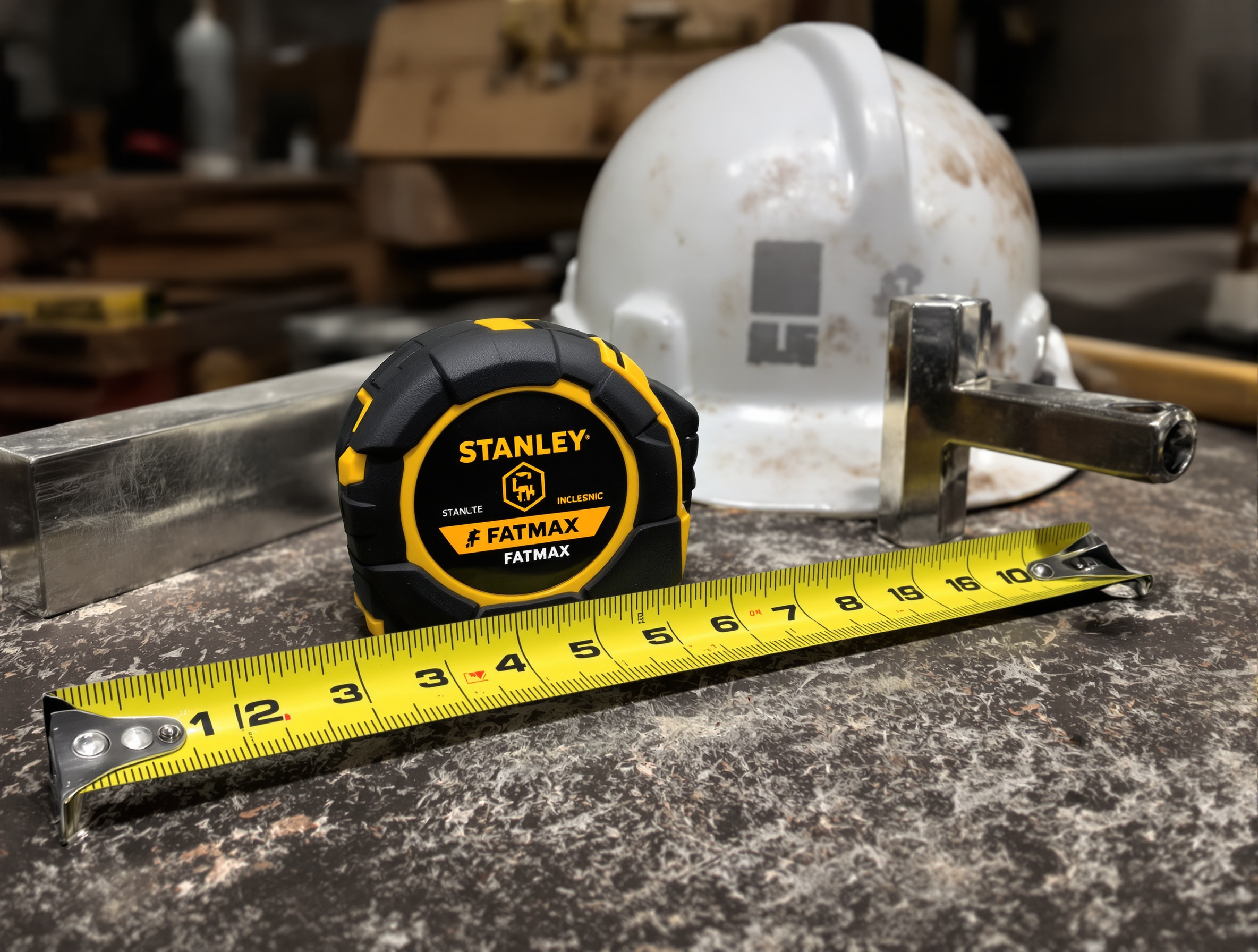 Mètre ruban professionnel Stanley Fatmax robuste sur chantier